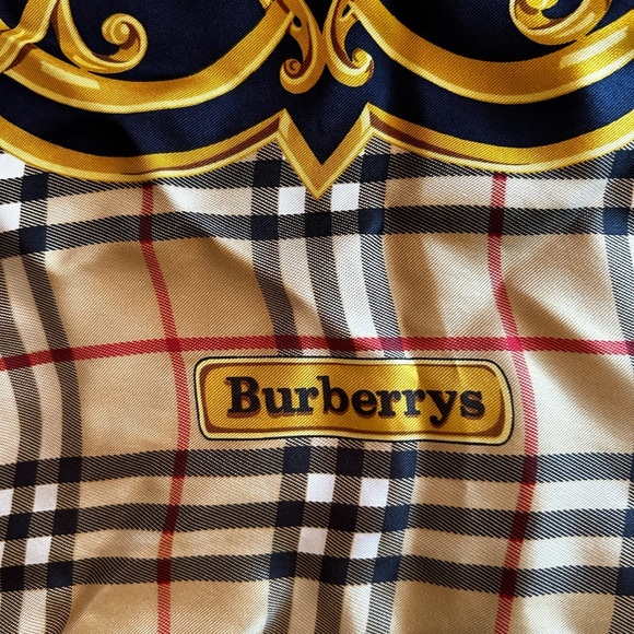 Burberry Scarf Prorsum Silk Y2K Nova Check Plaid Horseman Burberrys 34” Square - Picture 7 of 8